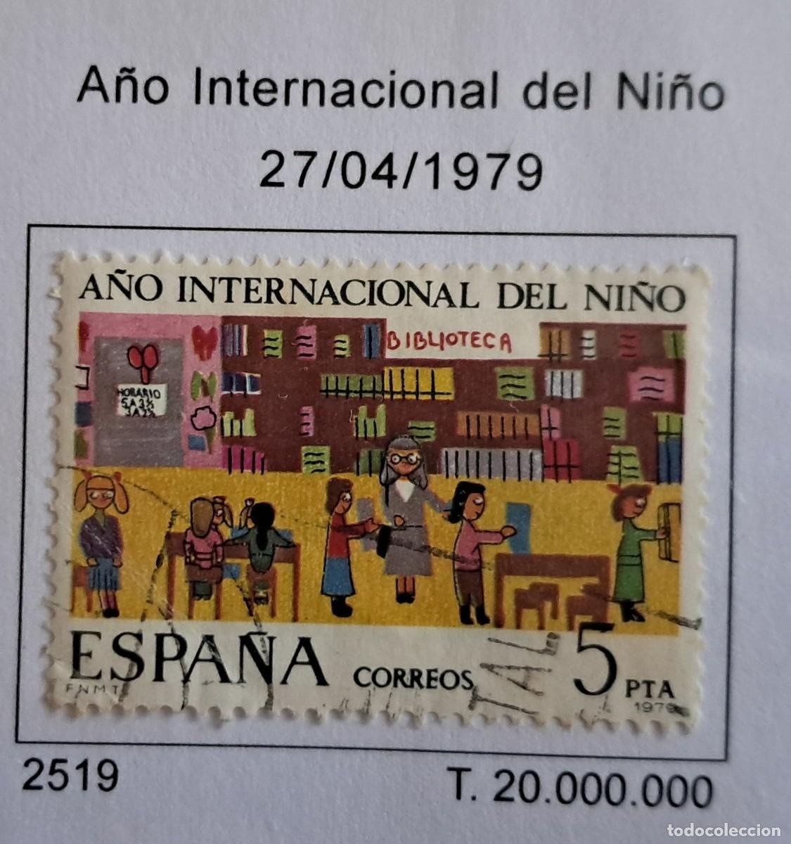 Sellos: sello de Espa&ntilde;a usado, a&ntilde;o internacional del ni&ntilde;o, edifil 2519, a&ntilde;o 1979.