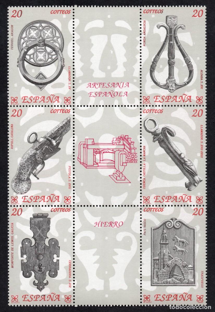 Sellos: SERIE NUEVA ESPA&Ntilde;A - ARTESANIA ESPA&Ntilde;OLA EN BLOQUE A&Ntilde;O 1.990. EDIFIL 3061/66.