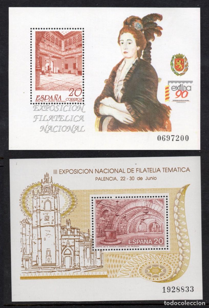 Sellos: HOJAS BLOQUE NUEVAS ESPA&Ntilde;A A&Ntilde;O 1.990. EDIFIL 3068, 3074 y 3090.