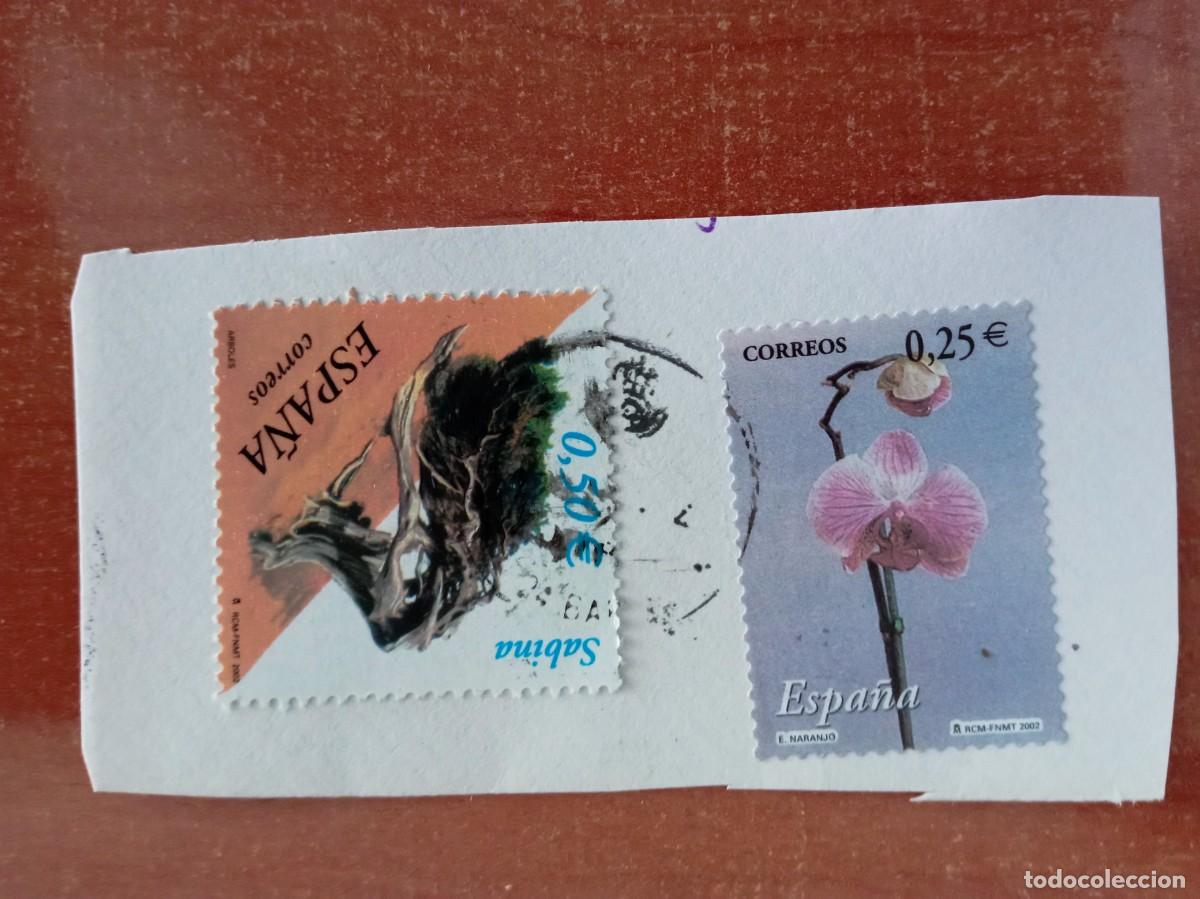Sellos: 2 SELLOS ESPA&Ntilde;OLES PEGADOS Y MATASELLADOS
