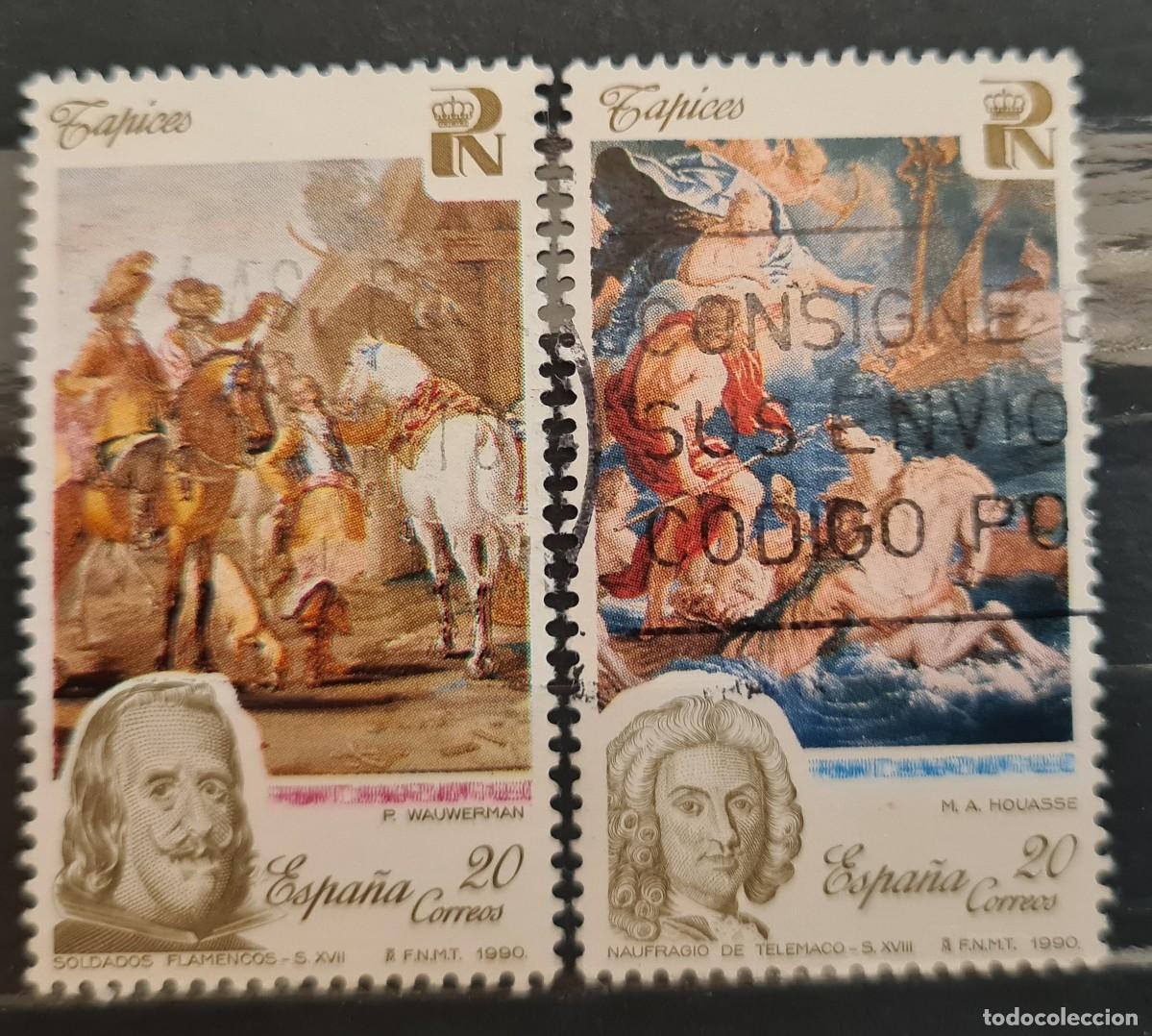 Stamps: Serie de sellos usados de Espa&ntilde;a 1990: Patrimonio art&iacute;stico nacional (II)