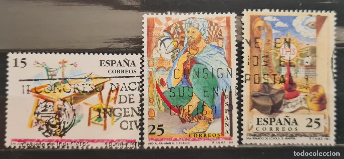 Stamps: Serie de sellos usados de Espa&ntilde;a 1991: Aniversario de personajes c&eacute;lebres