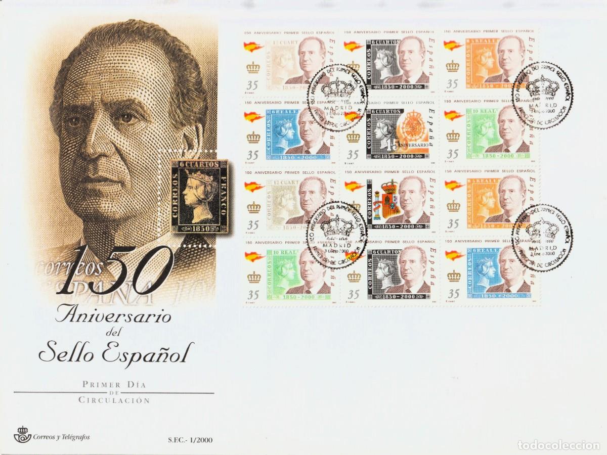Briefmarken: Espa&ntilde;a 2000 en sobre decorado primer dia de emision.Con la imagen de Juan Carlos I 2000