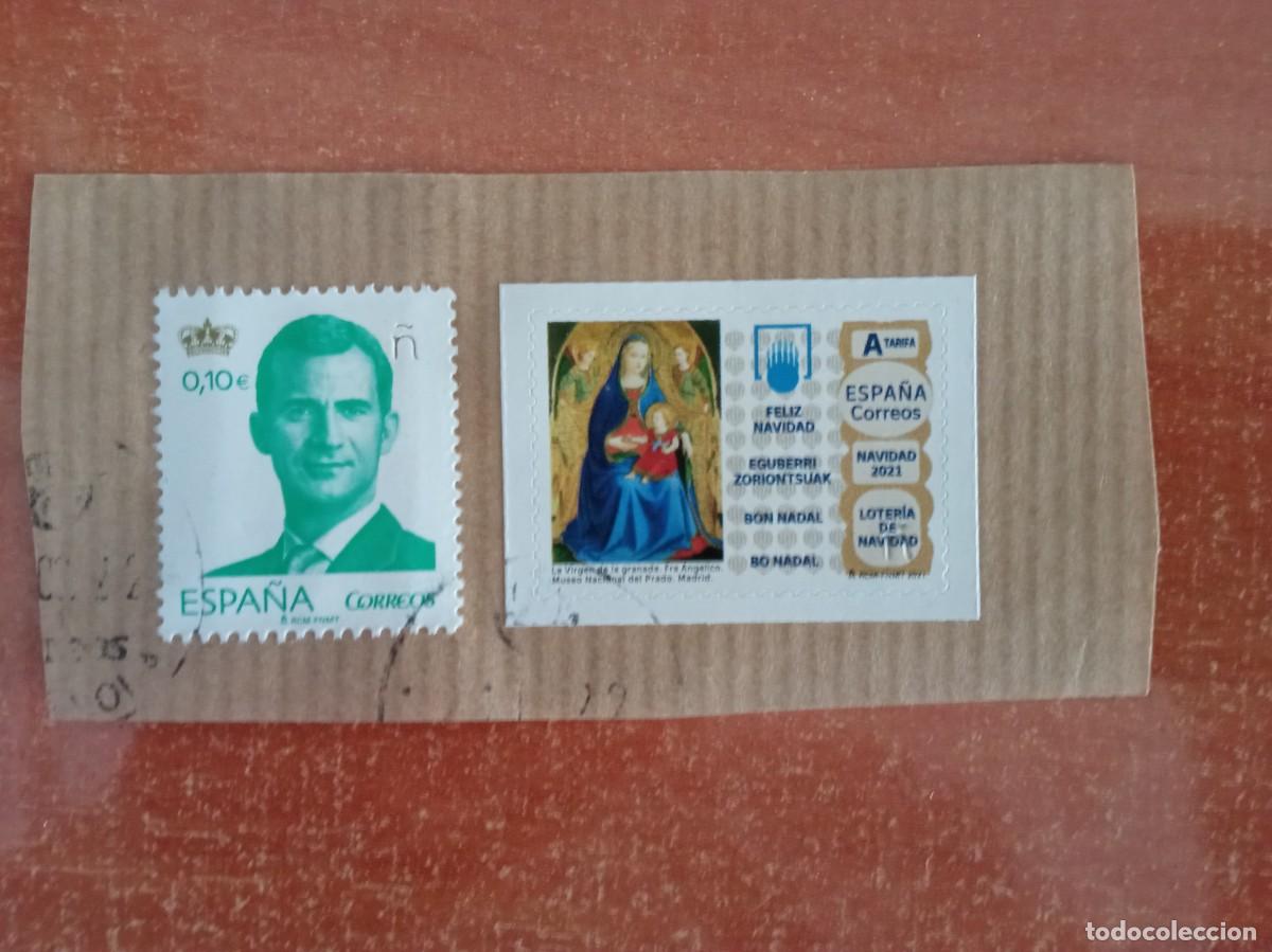 Sellos: 2 SELLOS ESPA&Ntilde;OLES PEGADOS Y MATASELLADOS