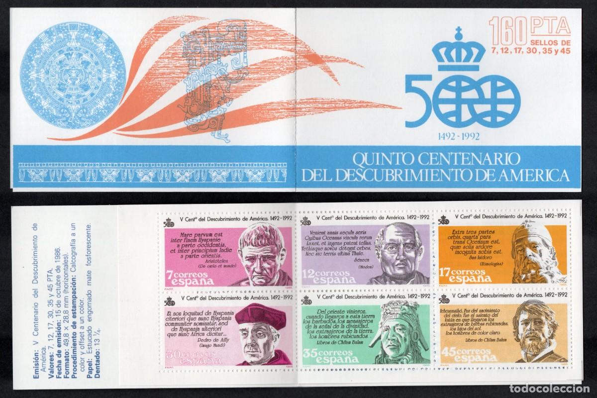 Sellos: SERIE NUEVA ESPA&Ntilde;A - CARN&Eacute; V CENT. DESCUBR. AMERICA. A&Ntilde;O 1.986. EDIFIL 2860C.