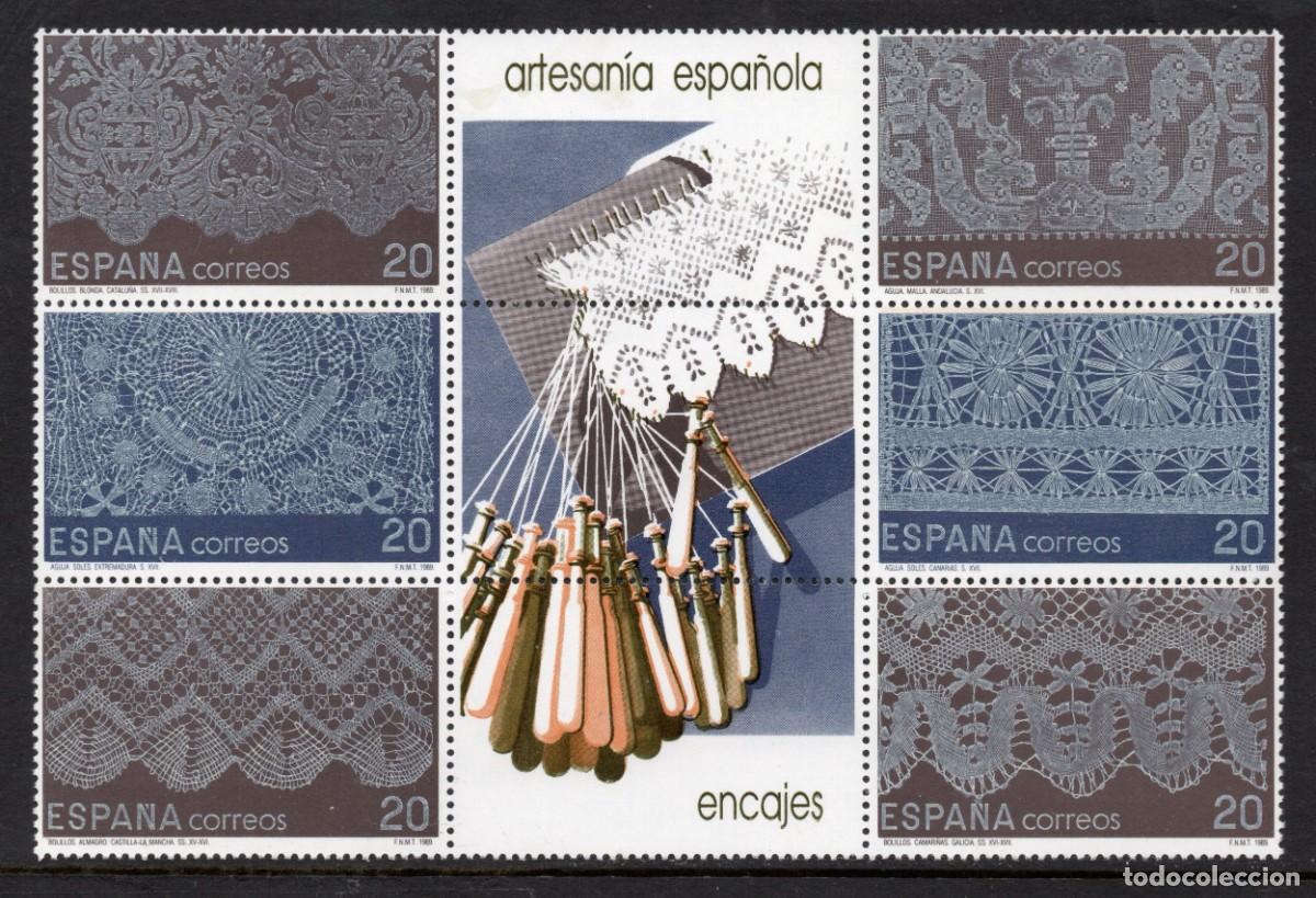 Sellos: SERIE NUEVA ESPA&Ntilde;A - ARTESANIA ESPA&Ntilde;OLA EN MINIPLIEGO A&Ntilde;O 1.989. EDIFIL 3016/21.