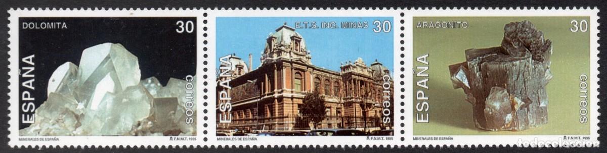 Sellos: SERIE NUEVA ESPA&Ntilde;A - MINERALES DE ESPA&Ntilde;A TRIPTICO A&Ntilde;O 1.995. EDIFIL 3343/45.