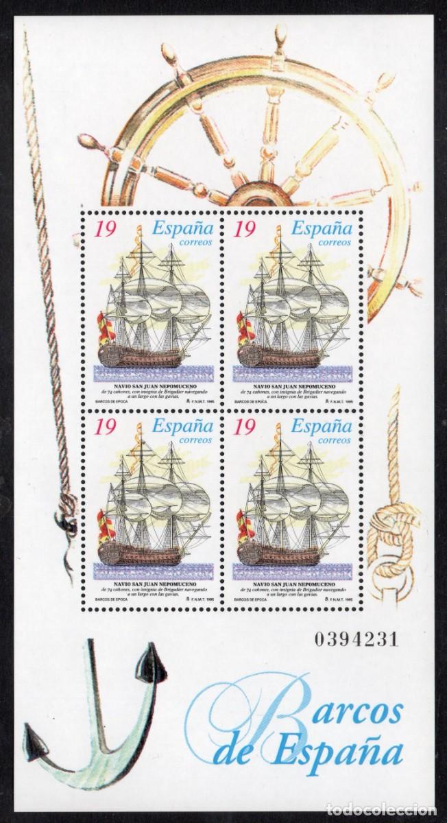 Sellos: SERIE NUEVA ESPA&Ntilde;A - BARCOS DE EPOCA HOJAS BLOQUE A&Ntilde;O 1.995. EDIFIL 3352/53