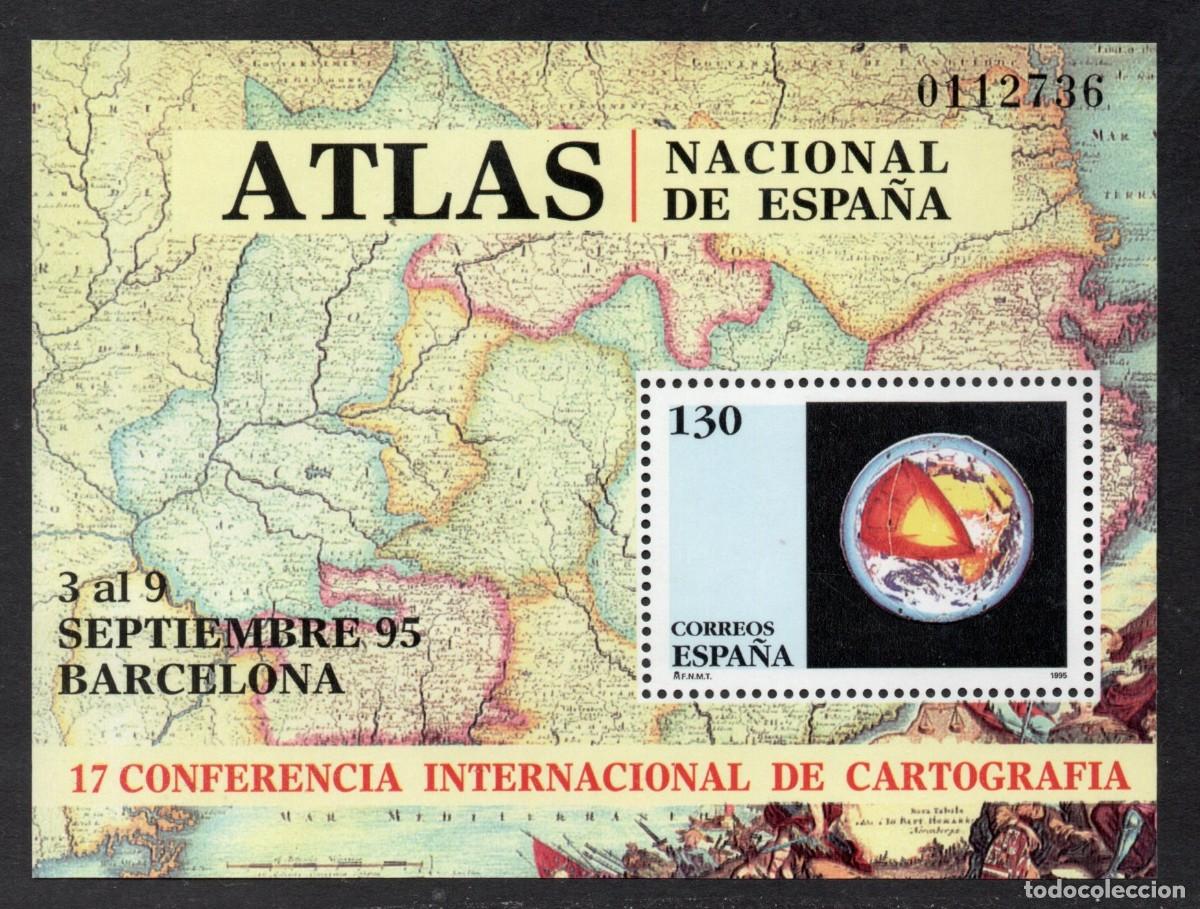 Sellos: SERIE NUEVA ESPA&Ntilde;A - CONF. INTER. CARTOGRAFIA H. BLOQUE A&Ntilde;O 1.995. EDIFIL 3388.