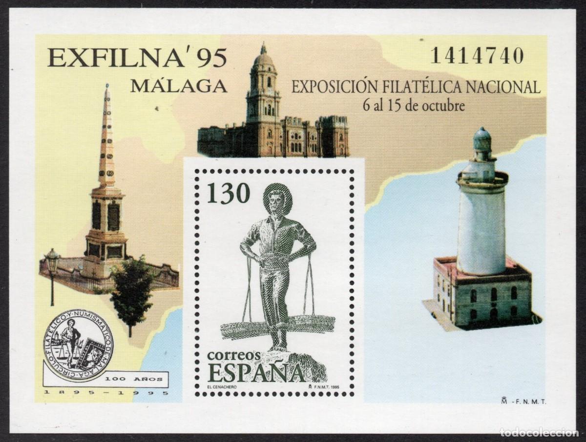 Sellos: SERIE NUEVA ESPA&Ntilde;A - EXPO. EXFILNA '95 EN HOJA BLOQUE A&Ntilde;O 1.995. EDIFIL 3393.