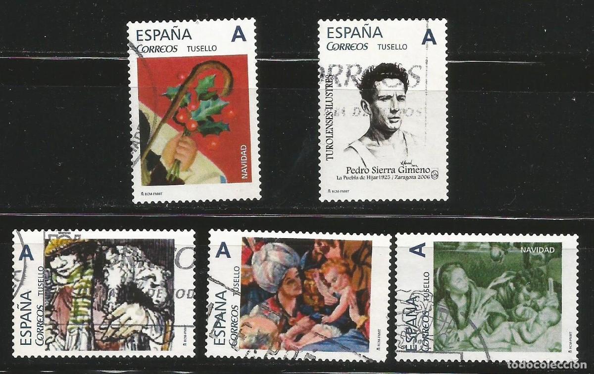 Sellos: ESPA&Ntilde;A. 5 Sellos Personalizados usados, distintos motivos tarifa A.