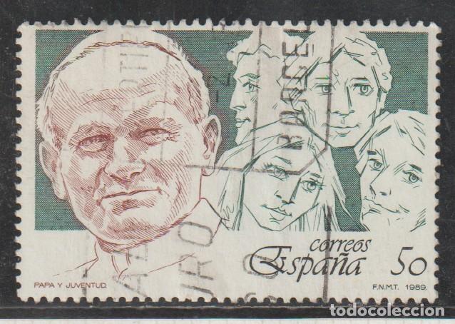 Sellos: ESPA&Ntilde;A // EDIFIL 3022 // 1988 .... USADO - Papa y Juventud