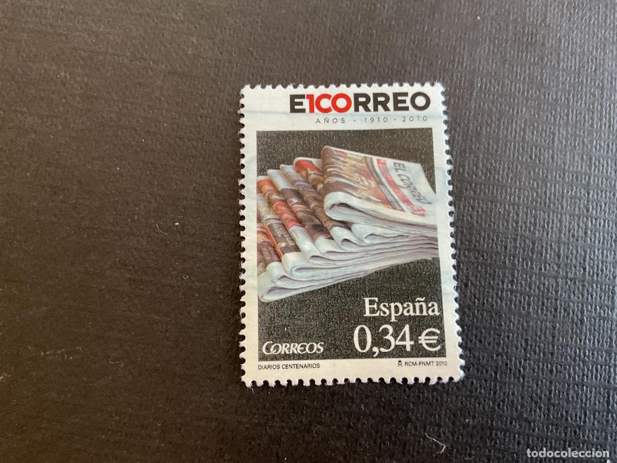 Sellos: ESPA&Ntilde;A N&ordm; EDIFIL 4562* A&Ntilde;O 2010.DIARIOS CENTENARIOS. EL CORREO. BILBAO SELLO USADO