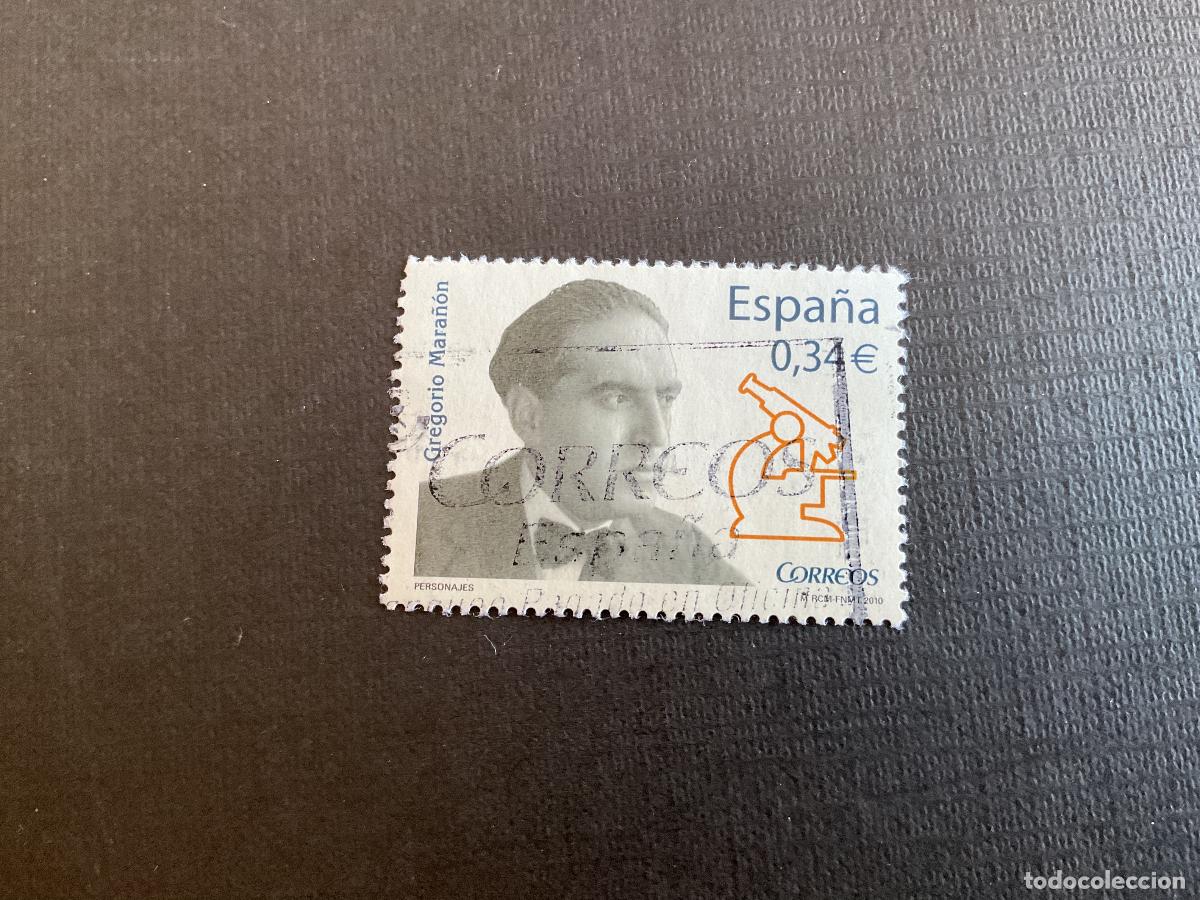 Sellos: ESPA&Ntilde;A N&ordm; EDIFIL 4572* A&Ntilde;O 2010.. GREGORIO MARA&Ntilde;ON SELLO USADO