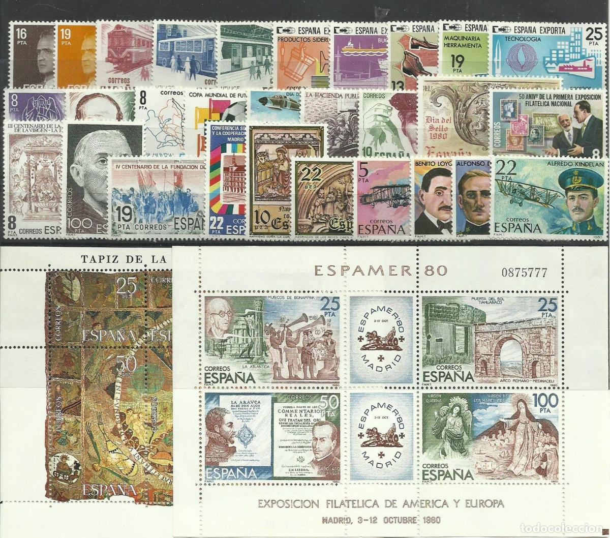 Sellos: Oferta sellos a&ntilde;o 1980 completo y nuevo sin fijasello