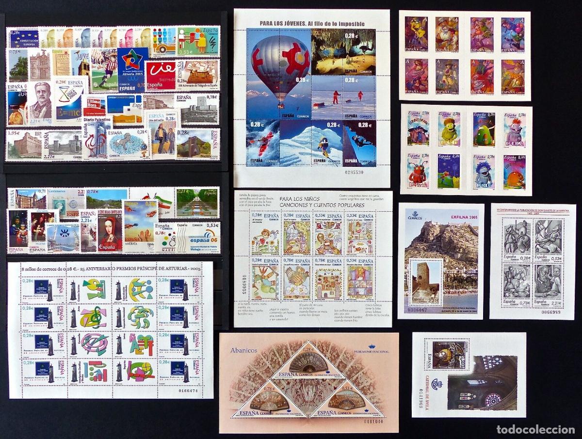 Stamps: Oferta sellos a&ntilde;o 2005 completo y nuevo sin fijasello CON GRAN DESCUENTO SOBRE FACIAL