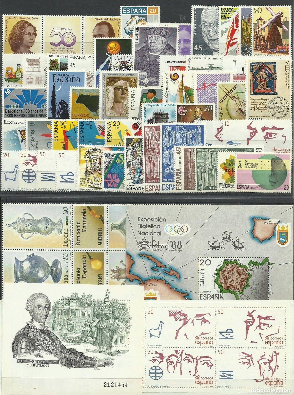 Briefmarken: Oferta sellos a&ntilde;o 1988 completo y nuevo sin fijasello