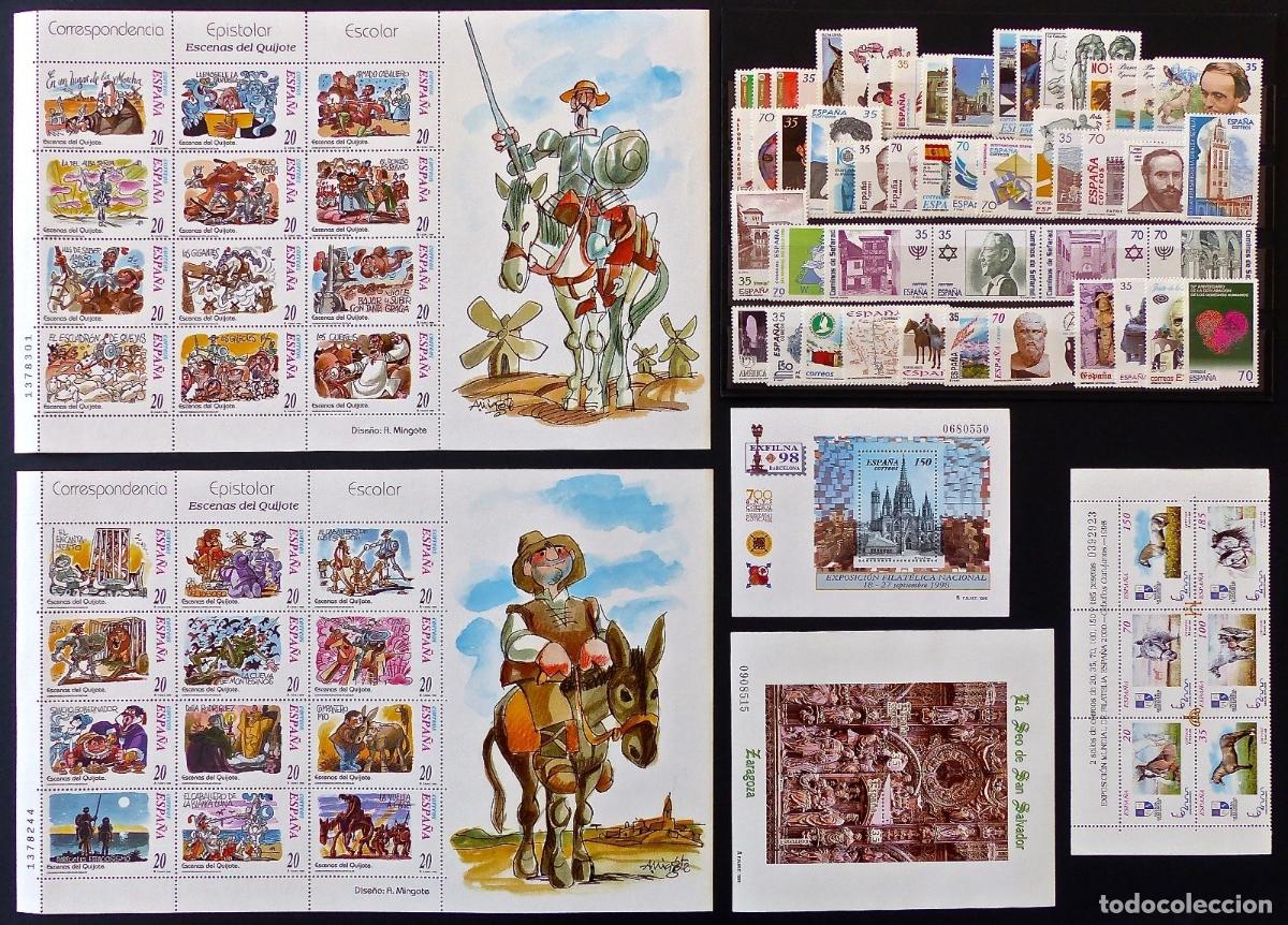 Briefmarken: Oferta sellos a&ntilde;o 1998 completo y nuevo sin fijasello &frac12; pliego caballos