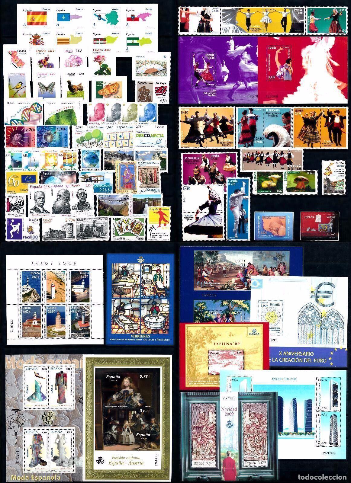 Stamps: Oferta sellos a&ntilde;o 2009 completo y nuevo sin fijasello CON GRAN DESCUENTO SOBRE FACIAL