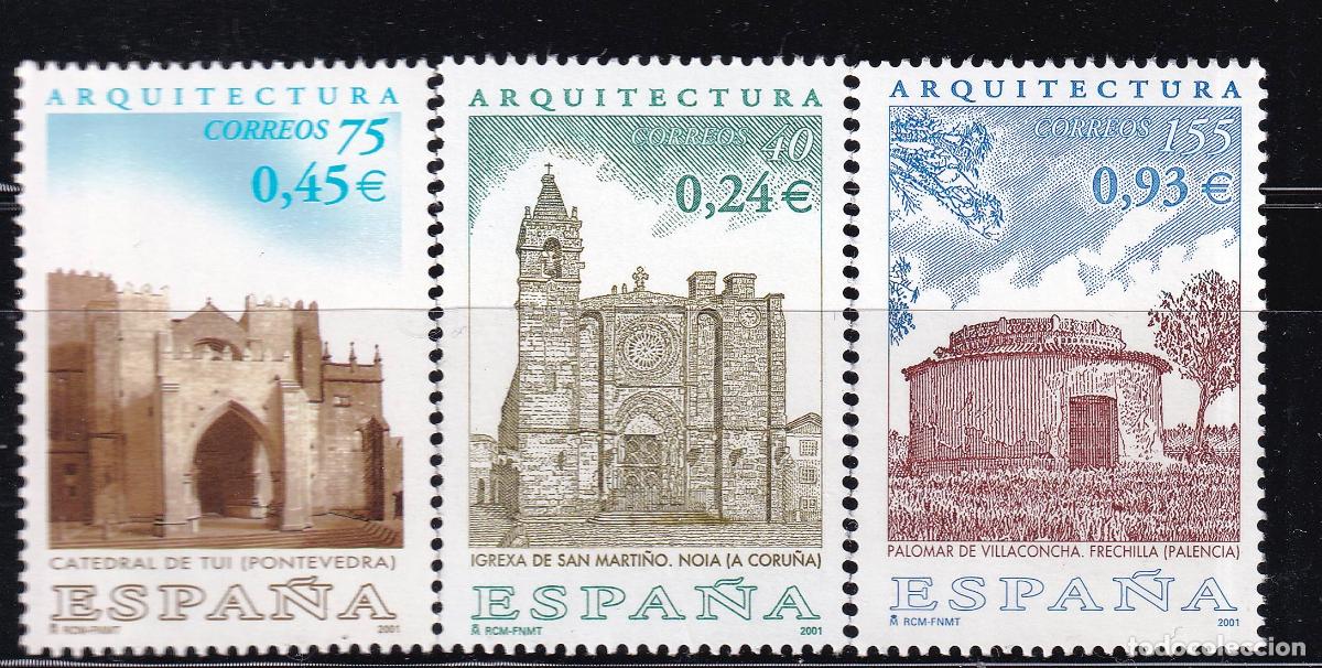 Stamps: Oferta sellos en euros a&ntilde;o 2001 edifil 3797/99 en nuevo con gran descuento sobre facial