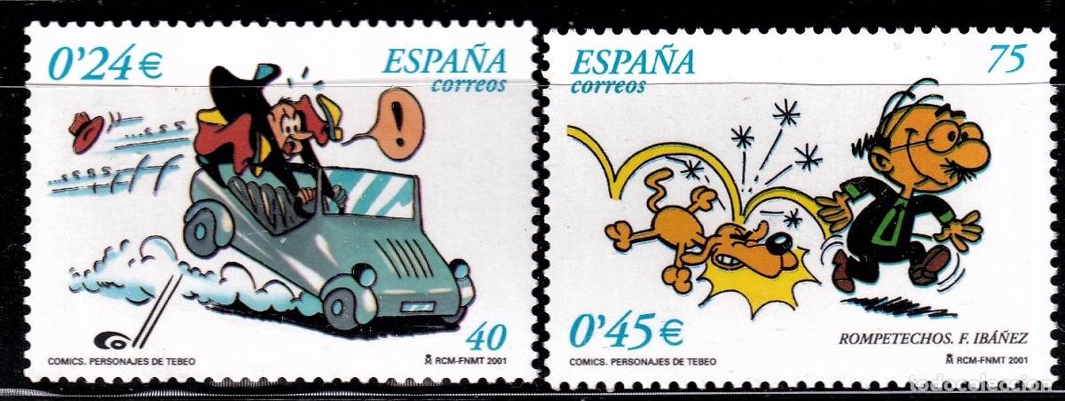 Stamps: Oferta sellos en euros a&ntilde;o 2001 edifil 3839/40 en nuevo con gran descuento sobre facial