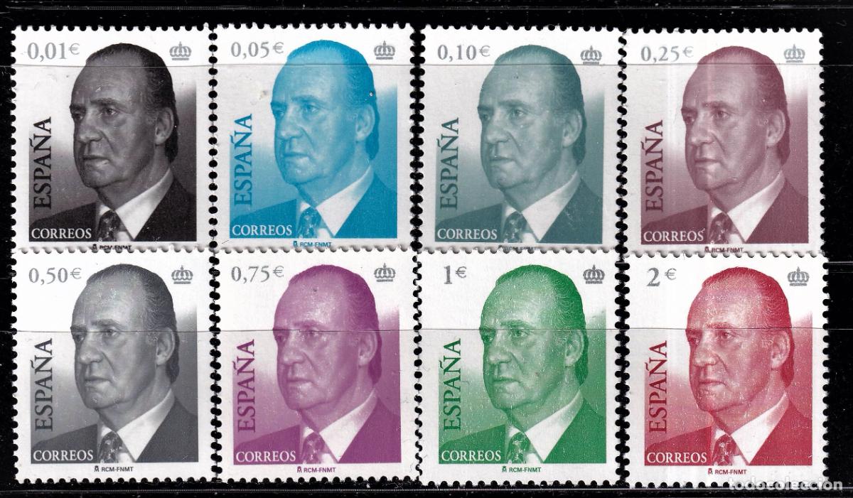 Stamps: Oferta sellos en euros a&ntilde;o 2002 edifil 3857/64 en nuevo con gran descuento sobre facial