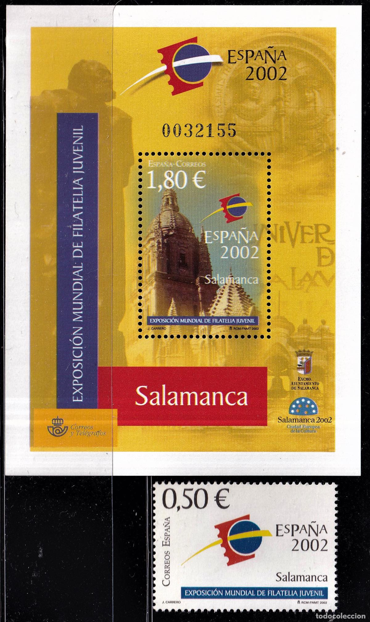 Stamps: Oferta sellos en euros a&ntilde;o 2002 edifil 3877/78 en nuevo con gran descuento sobre facial