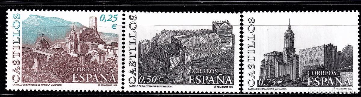 Stamps: Oferta sellos en euros a&ntilde;o 2002 edifil 3889/91 en nuevo con gran descuento sobre facial