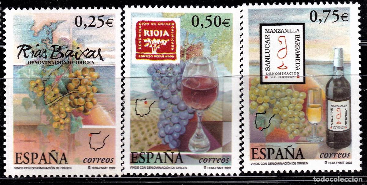 Stamps: Oferta sellos en euros a&ntilde;o 2002 edifil 3909/11 en nuevo con gran descuento sobre facial