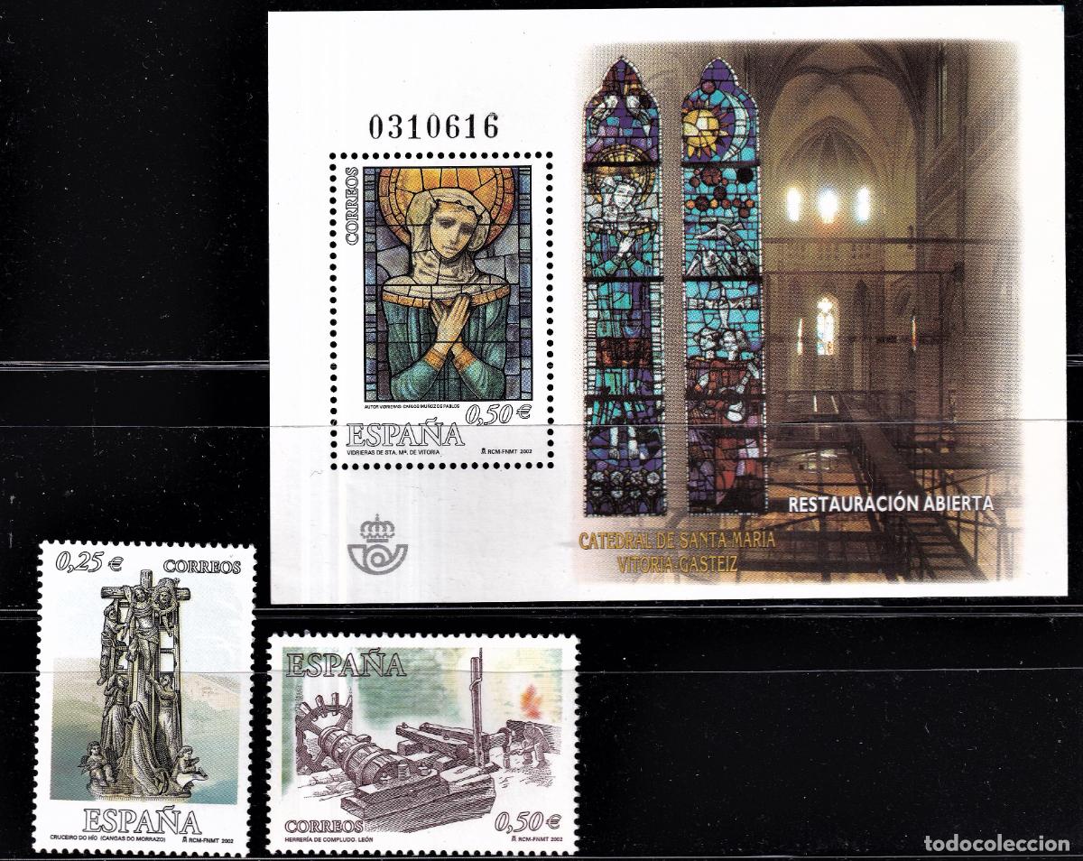 Stamps: Oferta sellos en euros a&ntilde;o 2002 edifil 3952/54 en nuevo con gran descuento sobre facial
