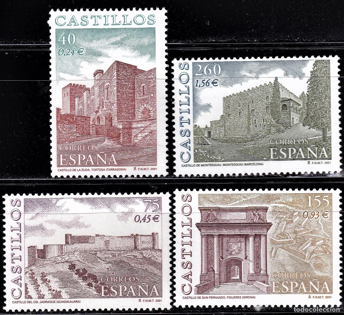 Stamps: Oferta sellos en euros a&ntilde;o 2001 edifil 3785/88 en nuevo con gran descuento sobre facial