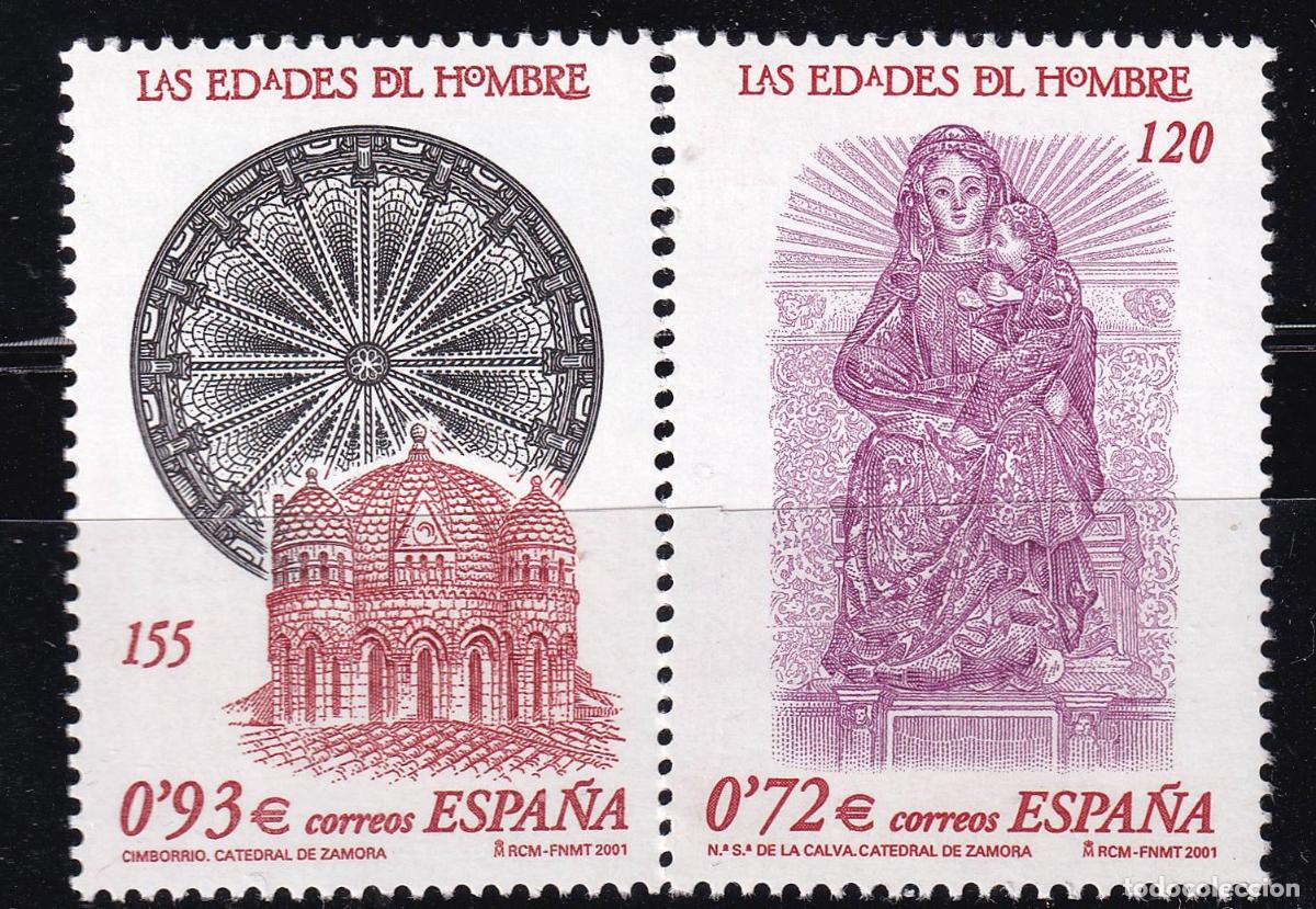 Stamps: Oferta sellos en euros a&ntilde;o 2001 edifil 3809/10 en nuevo con gran descuento sobre facial