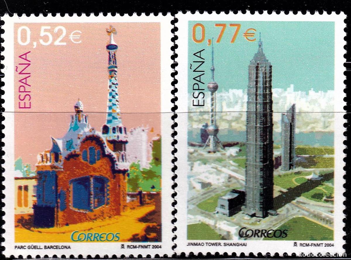 Stamps: Oferta sellos en euros a&ntilde;o 2004 edifil 4118/19 en nuevo con gran descuento sobre facial