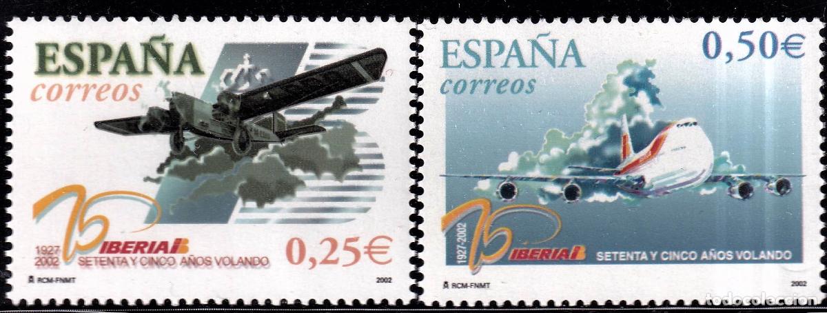 Stamps: Oferta sellos en euros a&ntilde;o 2002 edifil 3907/08 en nuevo con gran descuento sobre facial