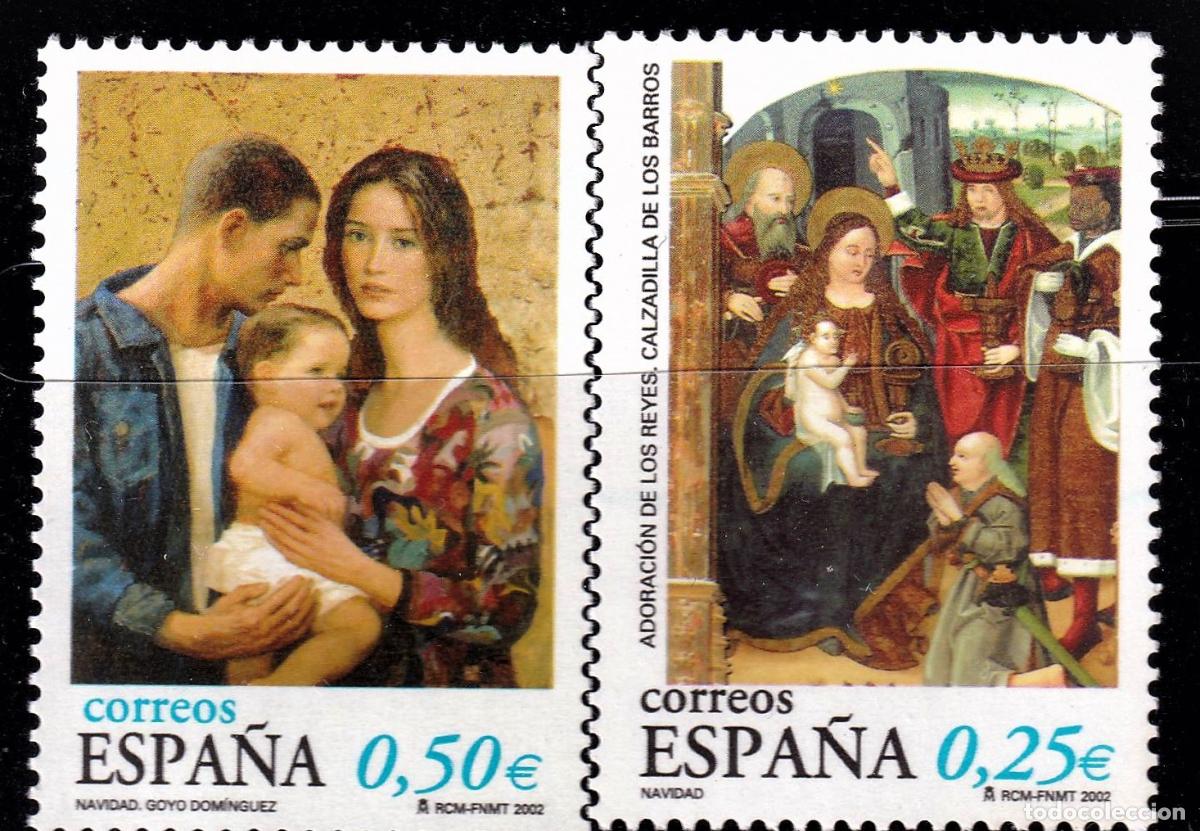 Selos: Oferta sellos en euros a&ntilde;o 2002 edifil 3955/56 en nuevo con gran descuento sobre facial