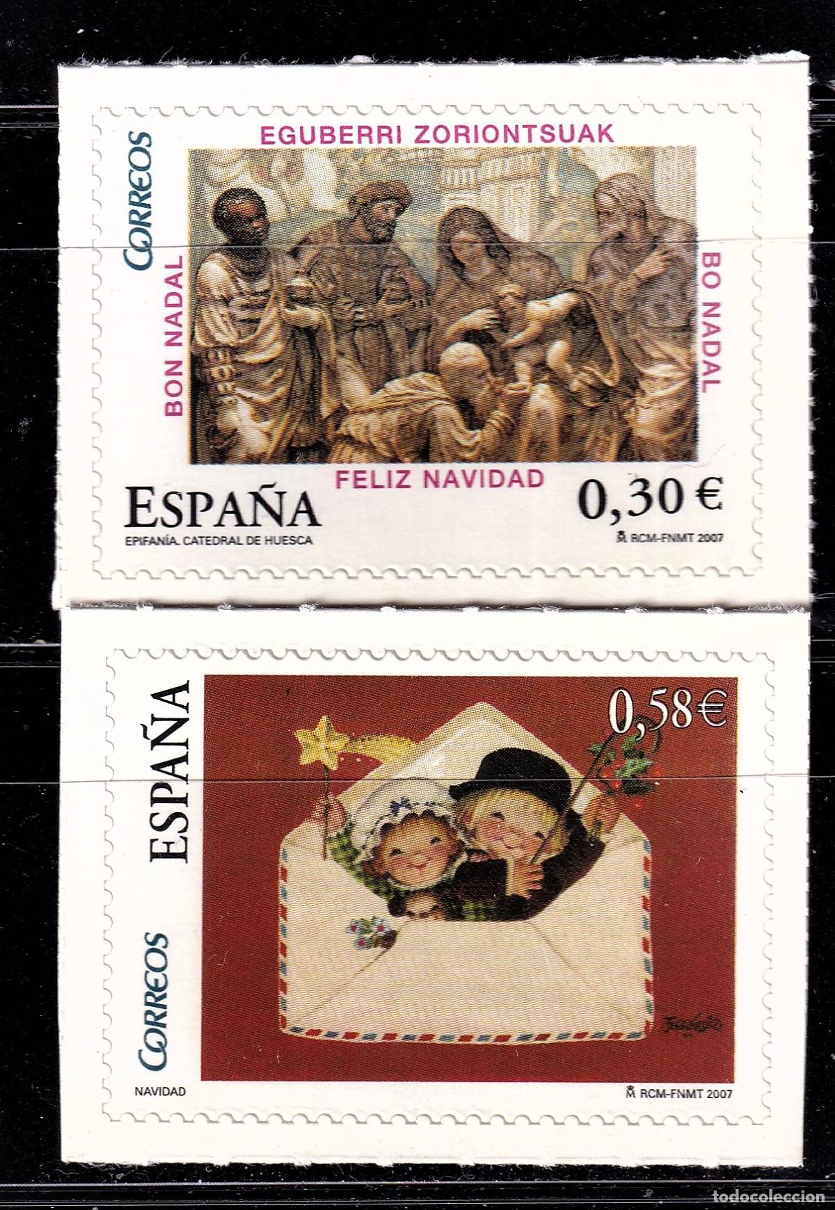 Selos: Oferta sellos en euros a&ntilde;o 2007 edifil 4355/56 en nuevo con gran descuento sobre facial