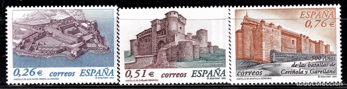 Selos: Oferta sellos en euros a&ntilde;o 2003 edifil 3986/88 en nuevo con gran descuento sobre facial