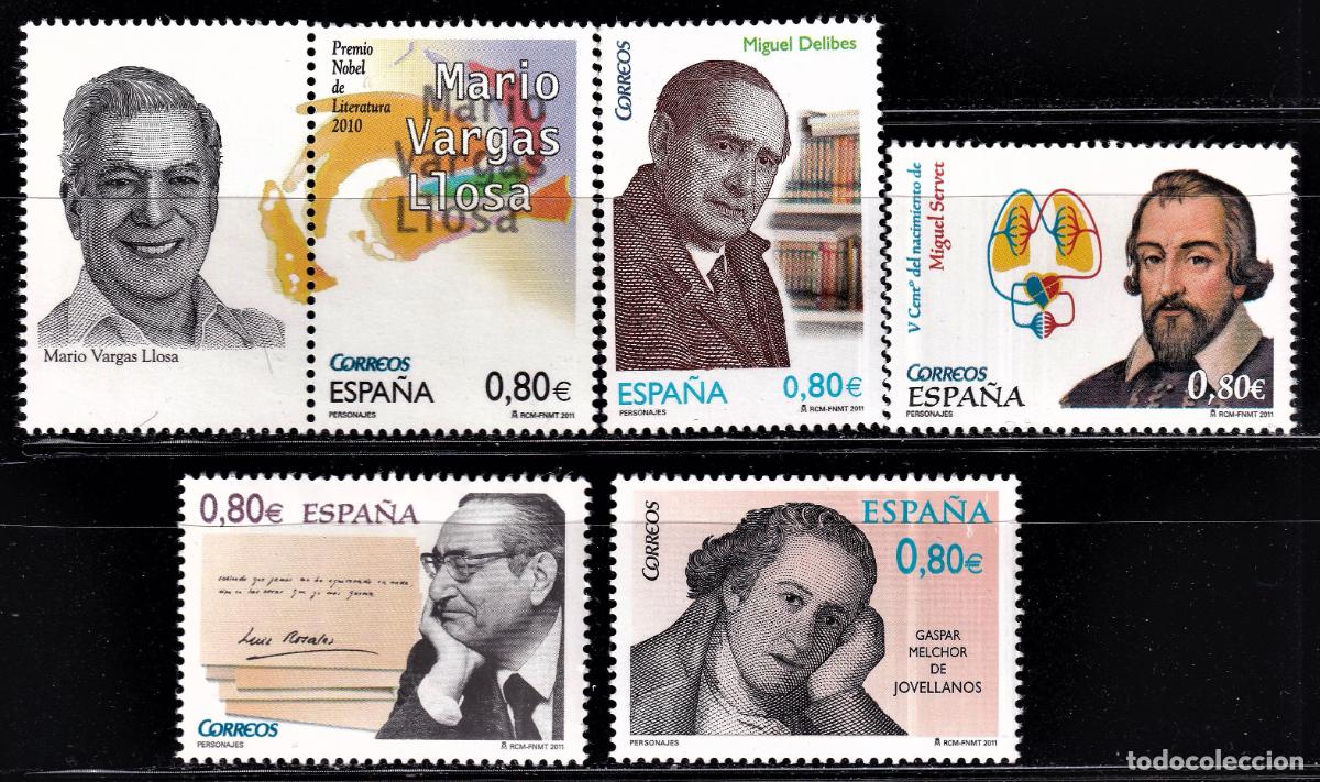 Selos: Oferta sellos en euros a&ntilde;o 2011 edifil 4668/72 en nuevo con gran descuento sobre facial