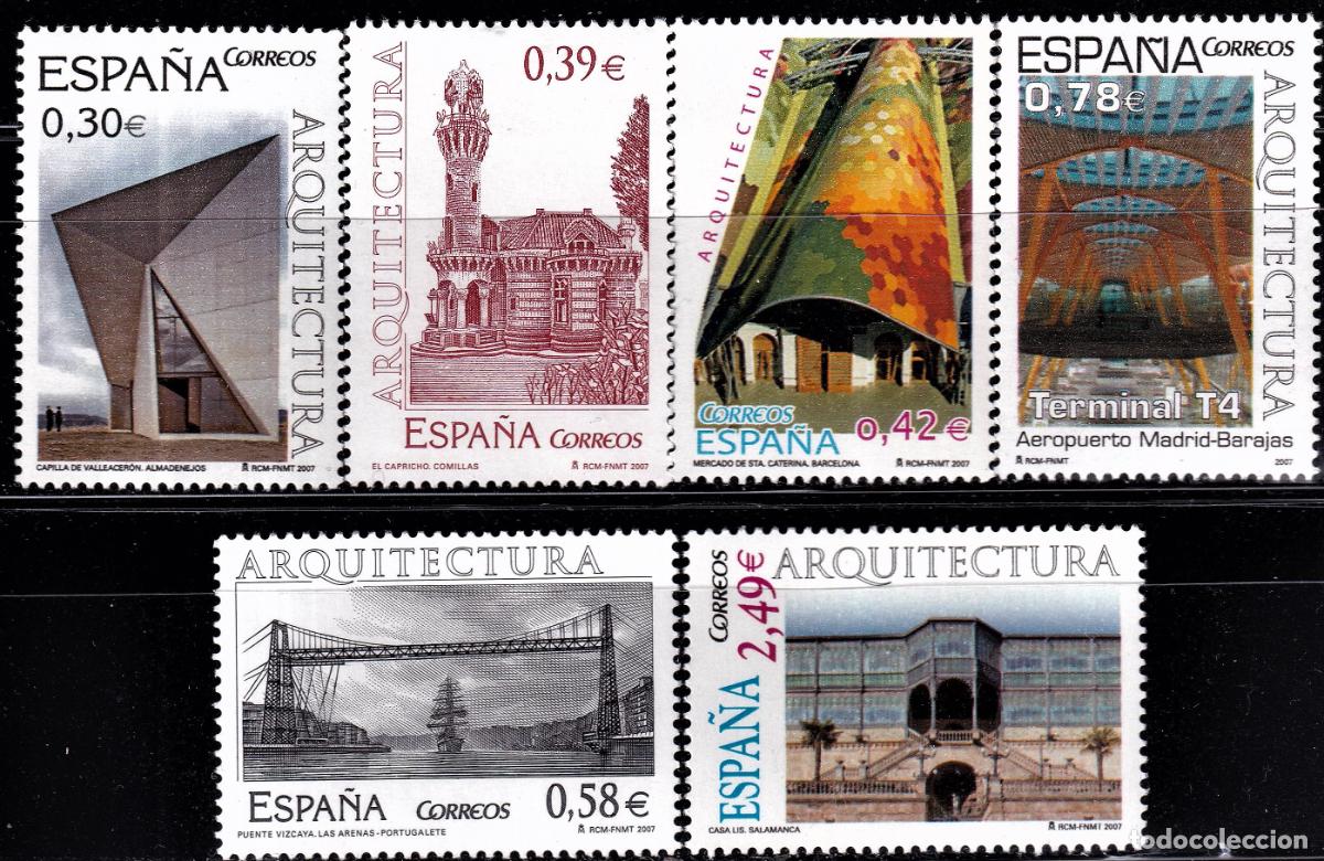 Briefmarken: Oferta sellos en euros a&ntilde;o 2007 edifil 4323/28 en nuevo con gran descuento sobre facial