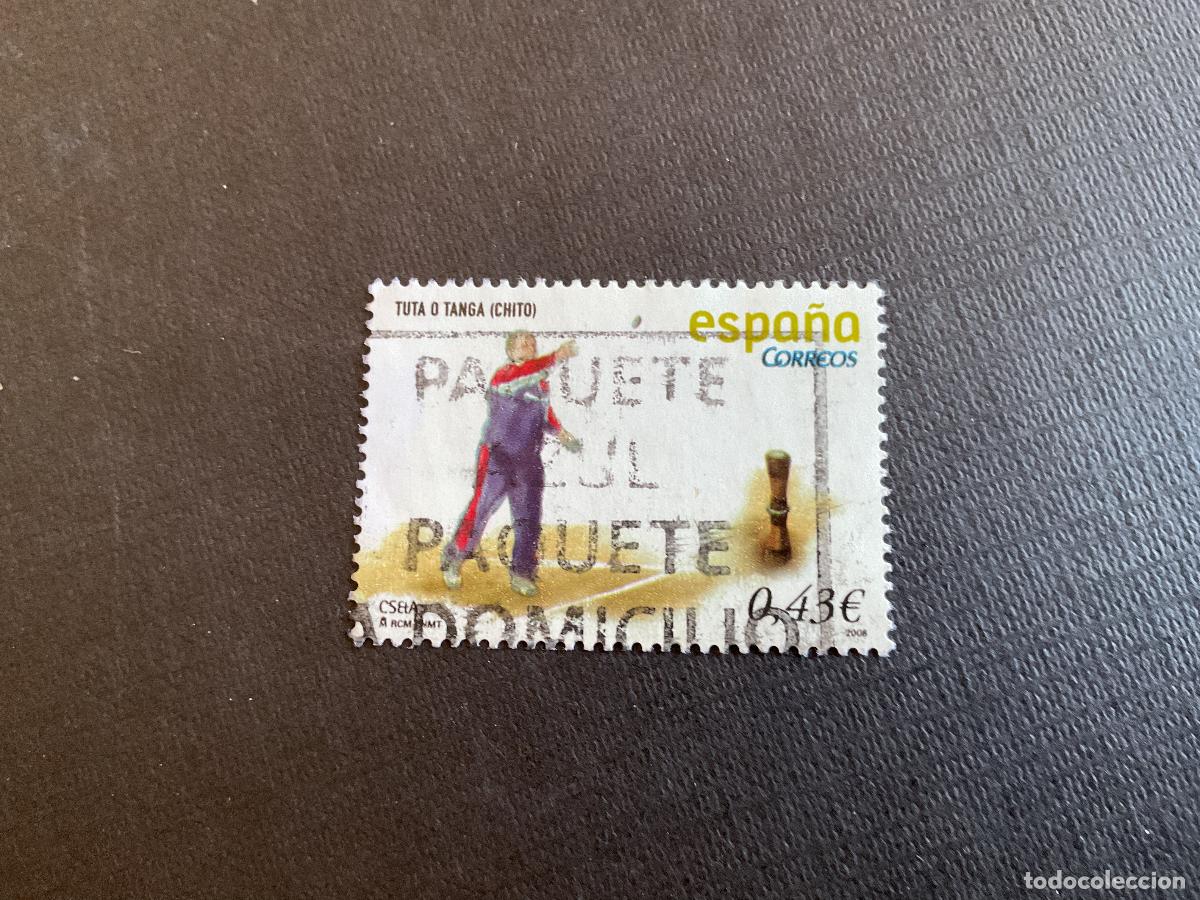 Sellos: ESPA&Ntilde;A N&ordm; EDIFIL 4435 A* A&Ntilde;O 2008. JUEGOS Y DEPORTES TRADICIONALES. TUTA O TANGA. SELLO USADO