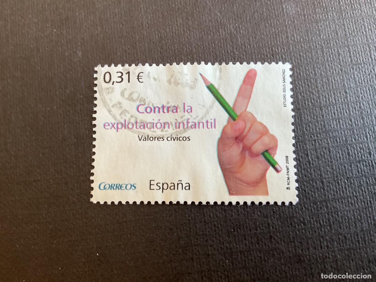 Sellos: ESPA&Ntilde;A N&ordm; EDIFIL 4392* A&Ntilde;O 2008. VALORES CIVICOS. CONTRA EXPLOTACION INFANTIL. SELLO USADO