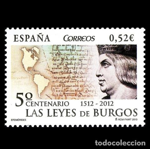 Sellos: Edifil 4780 MNH SIN FIJA SELLO Espa&ntilde;a 2013 5&ordm; Centenario de las Leyes de Burgos