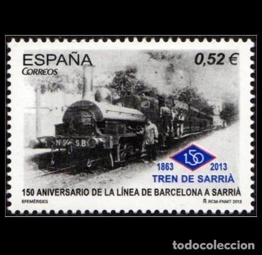 Sellos: Edifil 4800 MNH SIN FIJA SELLO Espa&ntilde;a 2013 150 &ordm; Aniversario Linea Barcelona a Sarria