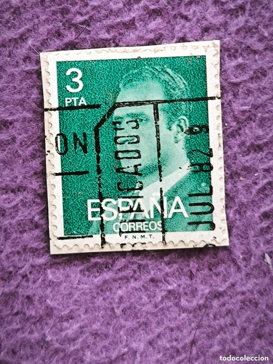 Briefmarken: Sello Espa&ntilde;a 3 Pesetas Juan Carlos I Cl&aacute;sico Verde Para Coleccionistas De Filatelia