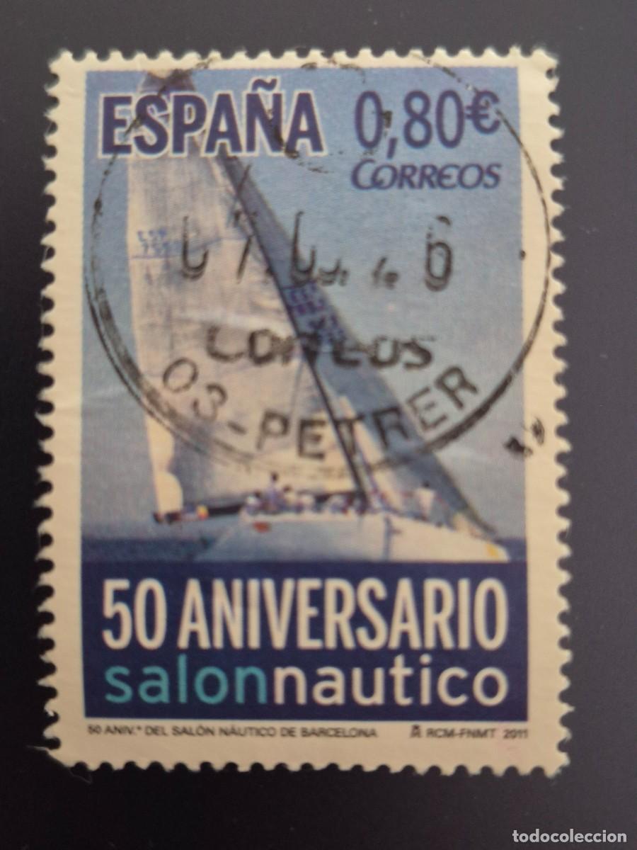 Stamps: Espa&ntilde;a 2011 - 50&ordm; aniv. del Sal&oacute;n N&aacute;utico de Barcelona, 0.80&euro; (Edifil 4678 &ordm;)