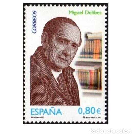 Sellos: Edifil 4671 MNH Miguel Delibes SIN FIJA SELLO Espa&ntilde;a 2011