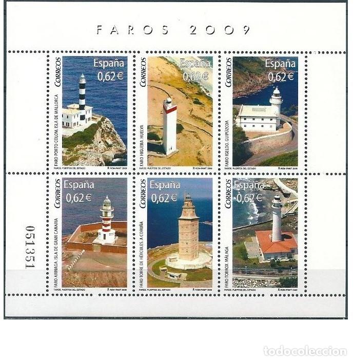 Sellos: Edifil 4483 HB MNH SIN FIJASELLOS sello Espa&ntilde;a 2009 Faros