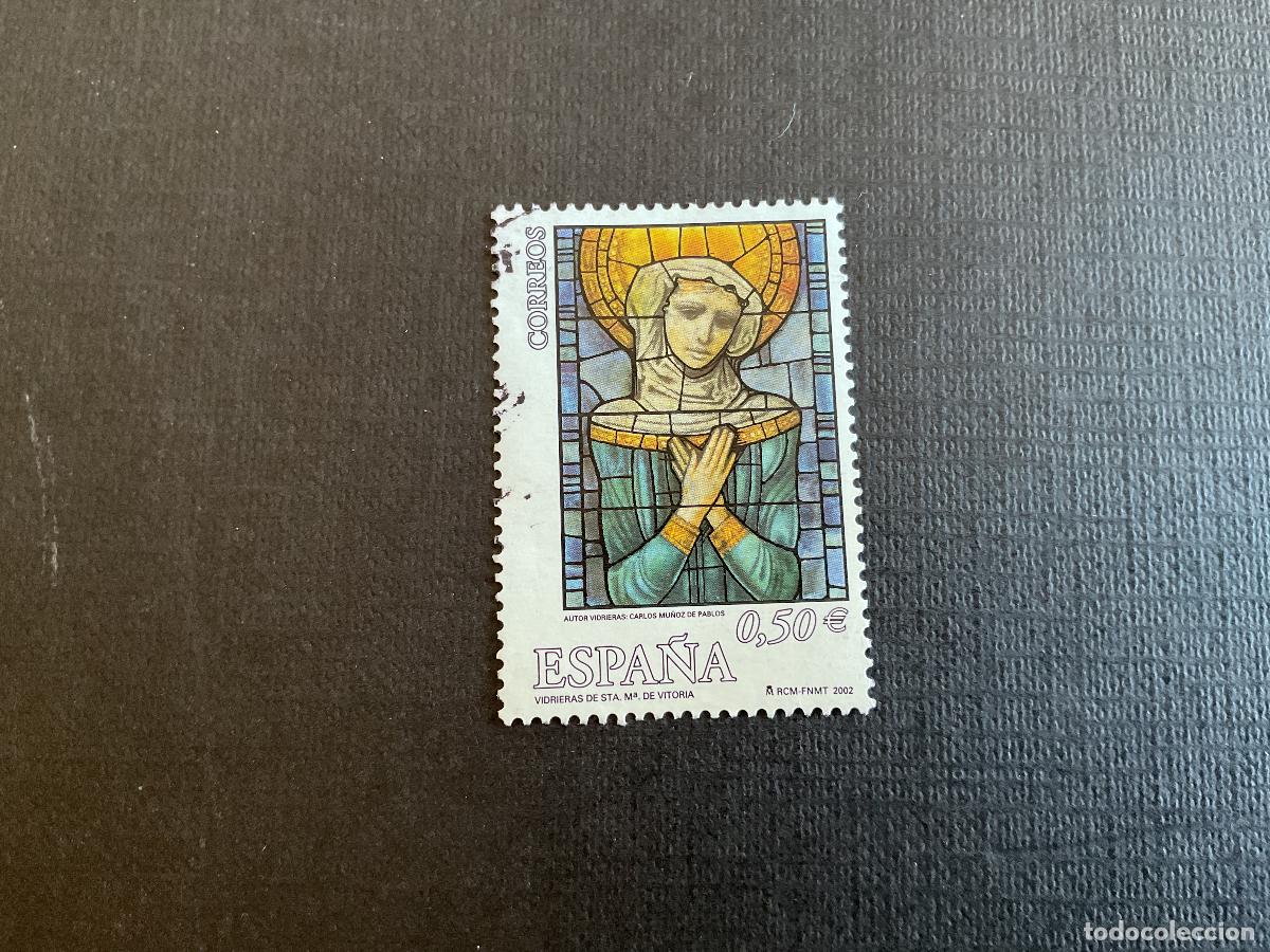 Sellos: ESPA&Ntilde;A N&ordm; EDIFIL 3954* A&Ntilde;O 2002. VIDRIERA CATEDRAL DE VITORIA. SELLO USADO