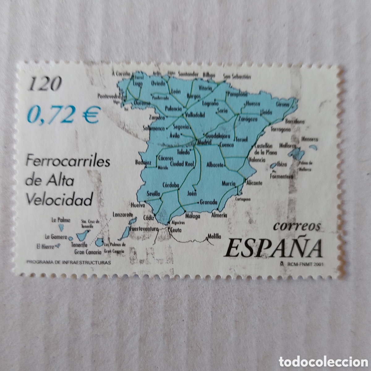 Sellos: 2001 Espa&ntilde;a Usado Ferrocarriles de Alta Velocidad