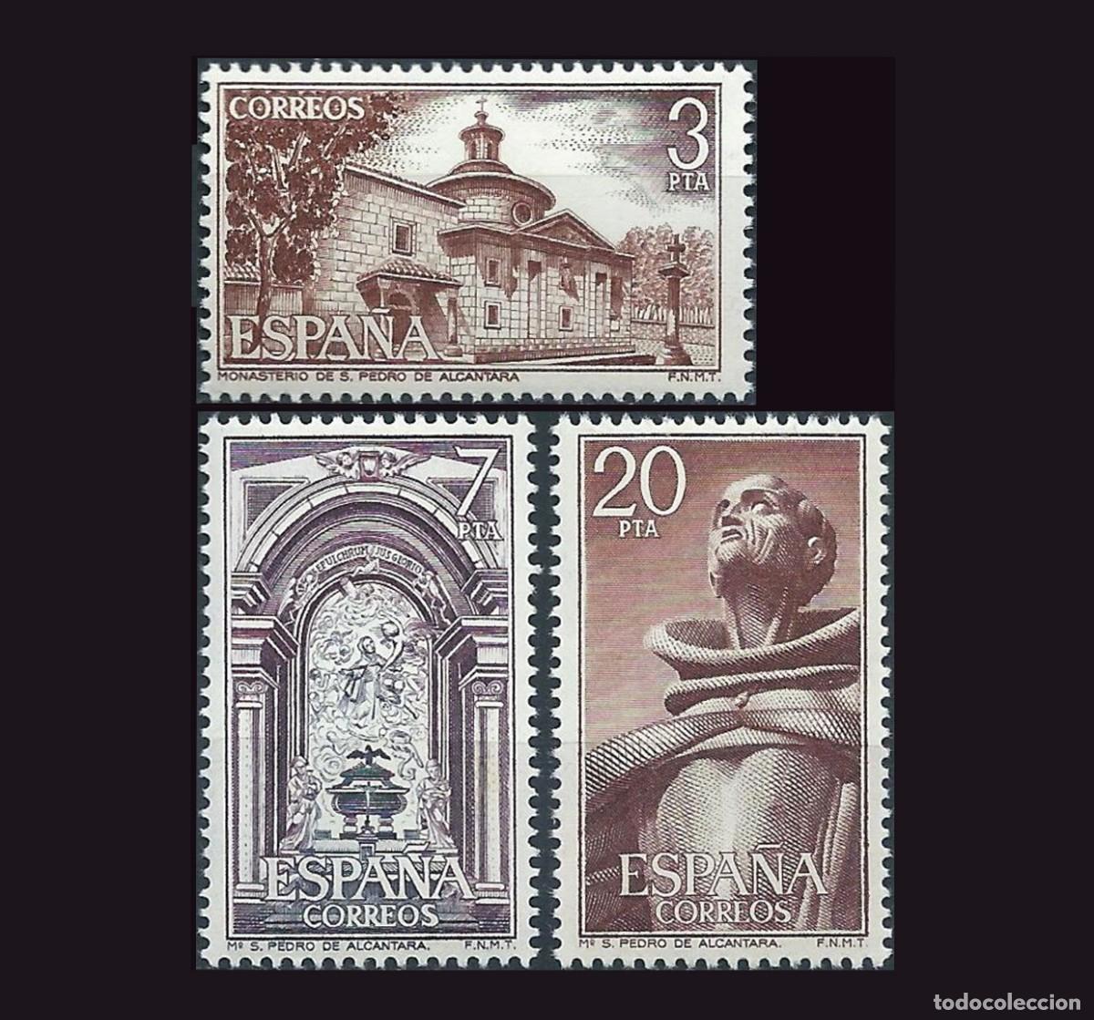 Sellos: Espa&ntilde;a 1976 | Monasterio de San Pedro de Alc&aacute;ntara | Ed 2375/7 - Yv 2021/3 - Mi 2268/70 MNH **